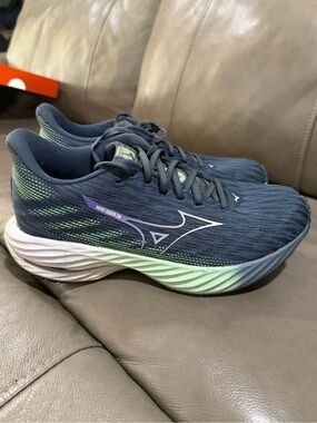 Mizuno Wave Rider 28 Navy with Mint Gradient